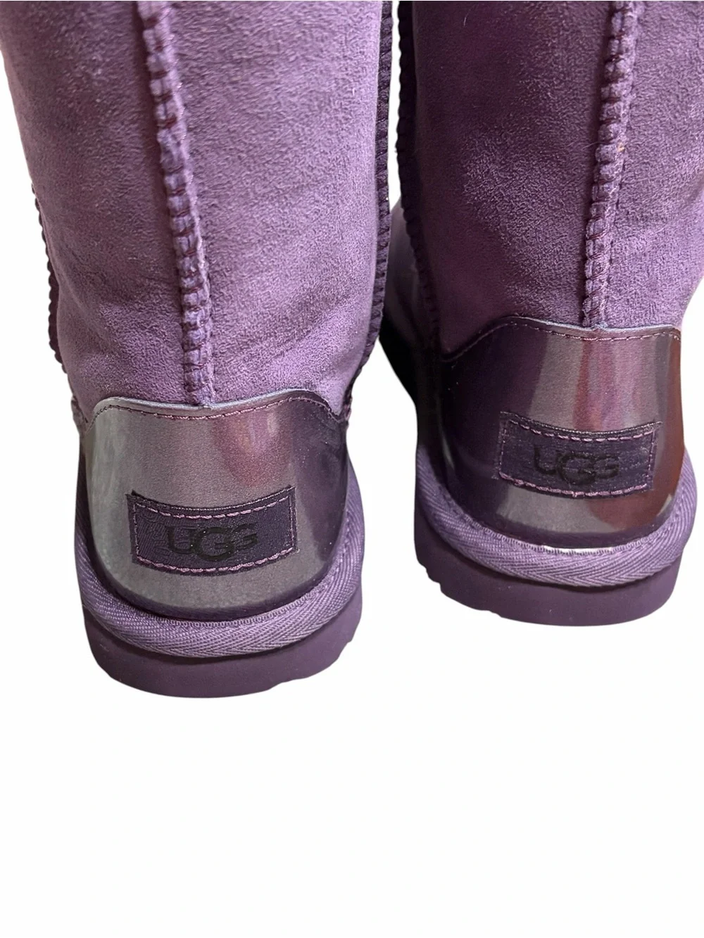 UGG Kids Purple Suede Shearling Boots - Picture 7 of 11